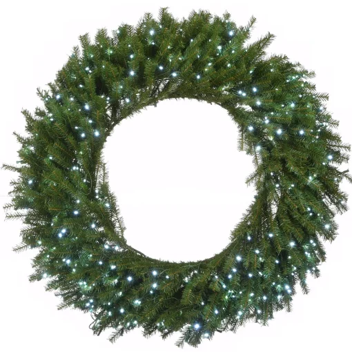 Discount National Tree Company 48" Memory-Shape® Norwood Fir Wreath With White Led Lights