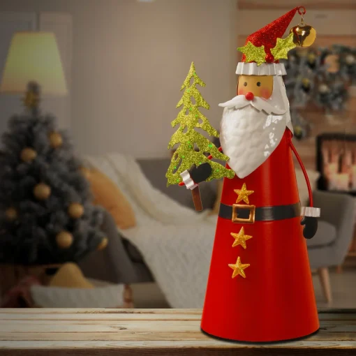 Cheap National Tree Company 12" Metal Santa Character