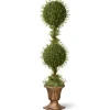 60" Mini Tea Leaf 2 Ball Topiary With Black And Gold Urn^National Tree Company Best