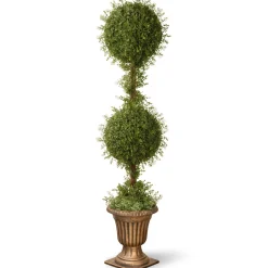 Best Sale National Tree Company 60" Mini Tea Leaf 2 Ball Topiary With Black And Gold Urn