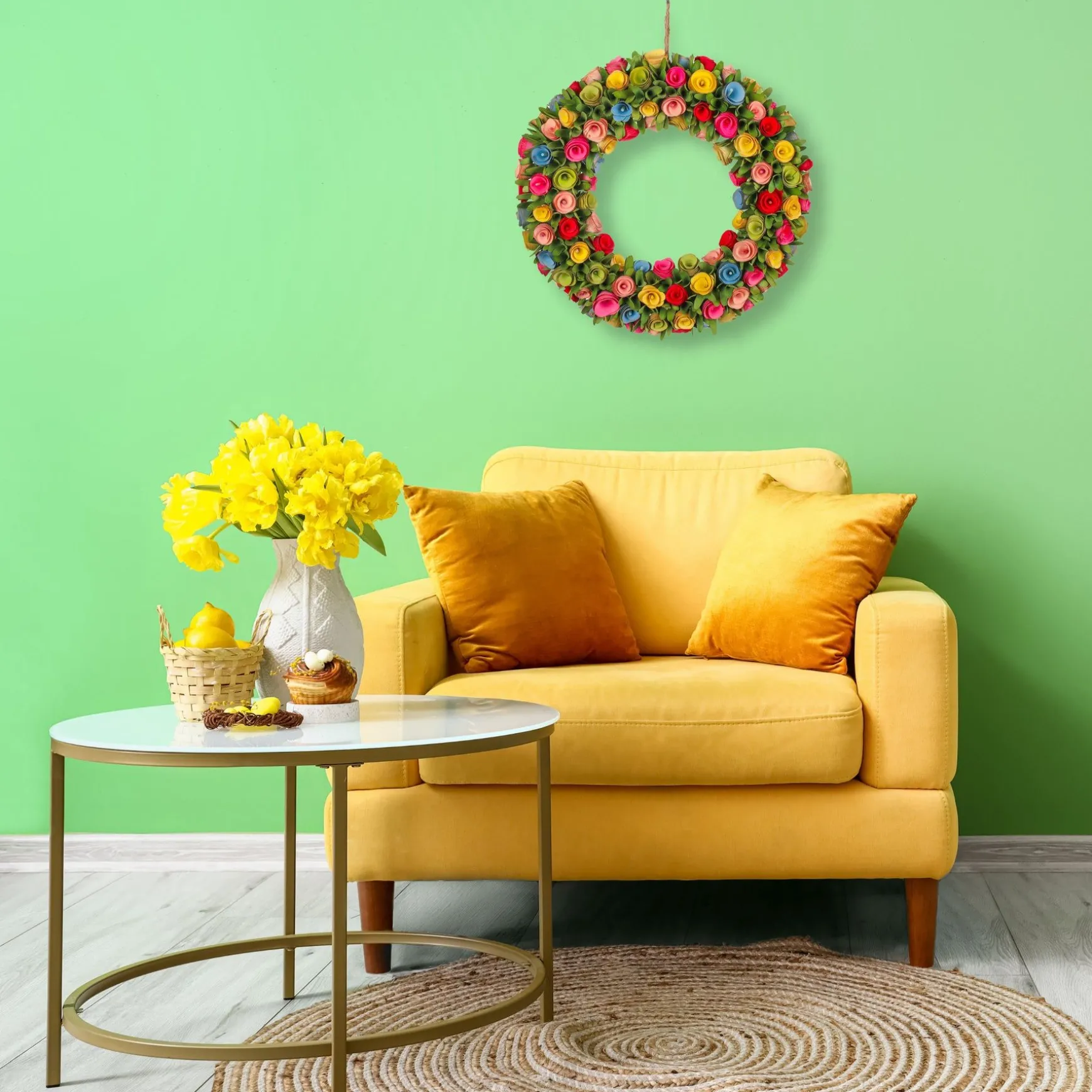 Outlet National Tree Company 18" Multicolor Spring Floral Wreath