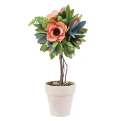 New National Tree Company 12" Multicolor Spring Floral Topiary Decor