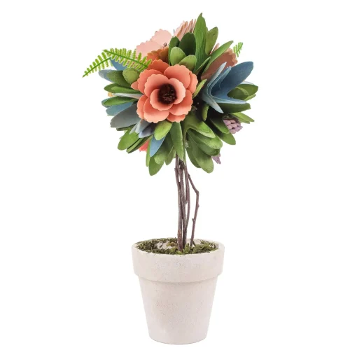 New National Tree Company 12" Multicolor Spring Floral Topiary Decor
