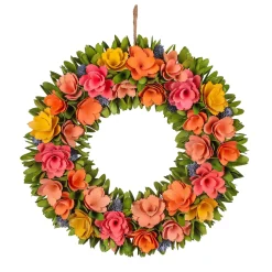 Sale National Tree Company 18" Pastel Colors Spring Floral Wreath