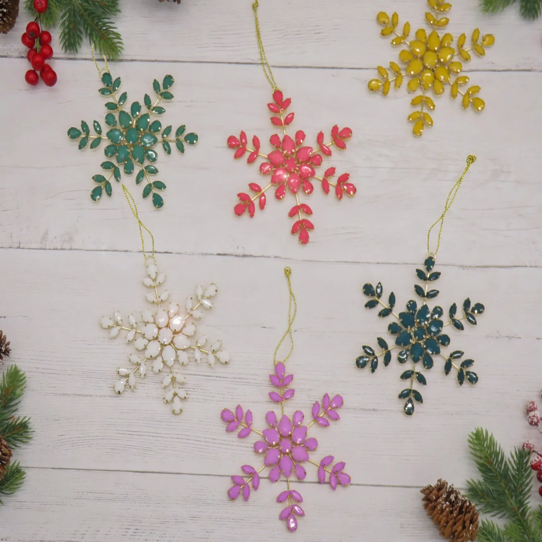 Cheap National Tree Company 6 Piece Hgtv Home Collection Beaded Snowflake Ornaments