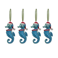 Fashion National Tree Company 4 Piece Hgtv Home Collection Teal Seahorse Ornaments