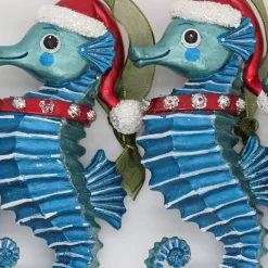 Fashion National Tree Company 4 Piece Hgtv Home Collection Teal Seahorse Ornaments