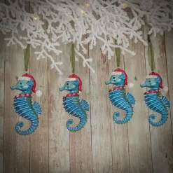 Fashion National Tree Company 4 Piece Hgtv Home Collection Teal Seahorse Ornaments