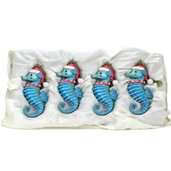 Fashion National Tree Company 4 Piece Hgtv Home Collection Teal Seahorse Ornaments
