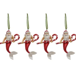 Sale National Tree Company 4 Piece Hgtv Home Collection Santa Merman Ornaments