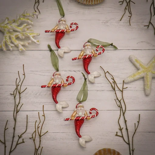 Sale National Tree Company 4 Piece Hgtv Home Collection Santa Merman Ornaments