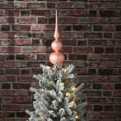 Flash Sale National Tree Company 15" Pink Glass Christmas Tree Topper