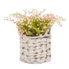 Online National Tree Company 11" Pink Lily-Of-The-Valley Flowers In White Basket
