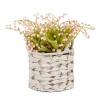 11" Pink Lily-Of-The-Valley Flowers In White Basket^National Tree Company Online