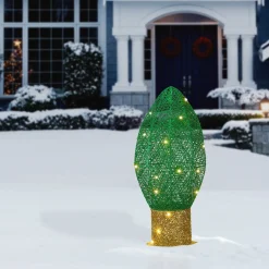 Shop National Tree Company 20" Pre-Lit Green Christmas Light Bulb Decoration