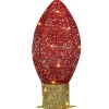 Outlet National Tree Company 20" Pre-Lit Red Christmas Light Bulb Decoration