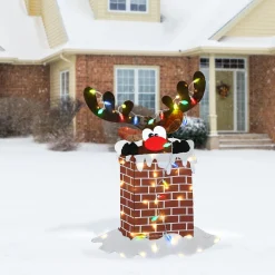 Flash Sale National Tree Company 47" Pre-Lit Reindeer Stuck In Chimney Decoration
