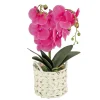 Best Sale National Tree Company 21" Purple Orchid Flower In White Basket