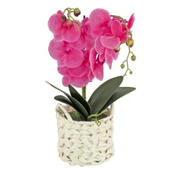 Best Sale National Tree Company 21" Purple Orchid Flower In White Basket