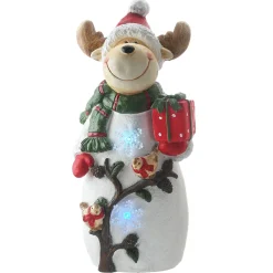 Shop National Tree Company 22" Reindeer Holding Gift With Multicolor Lights
