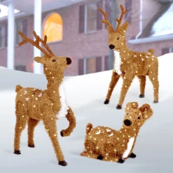 Hot National Tree Company 24" Resting Reindeer With Clear Lights