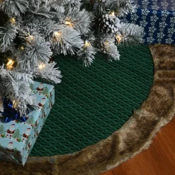 Best National Tree Company 48" Rural Homestead Collection Quilted Tree Skirt