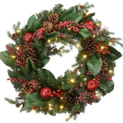 Best National Tree Company 24" Rural Homestead Wreath With Led Lights
