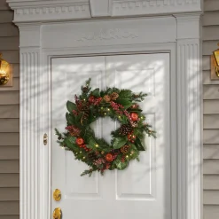 Best National Tree Company 24" Rural Homestead Wreath With Led Lights