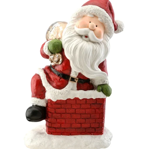 Clearance National Tree Company 14" Santa Climbing Into Chimney Figuerine