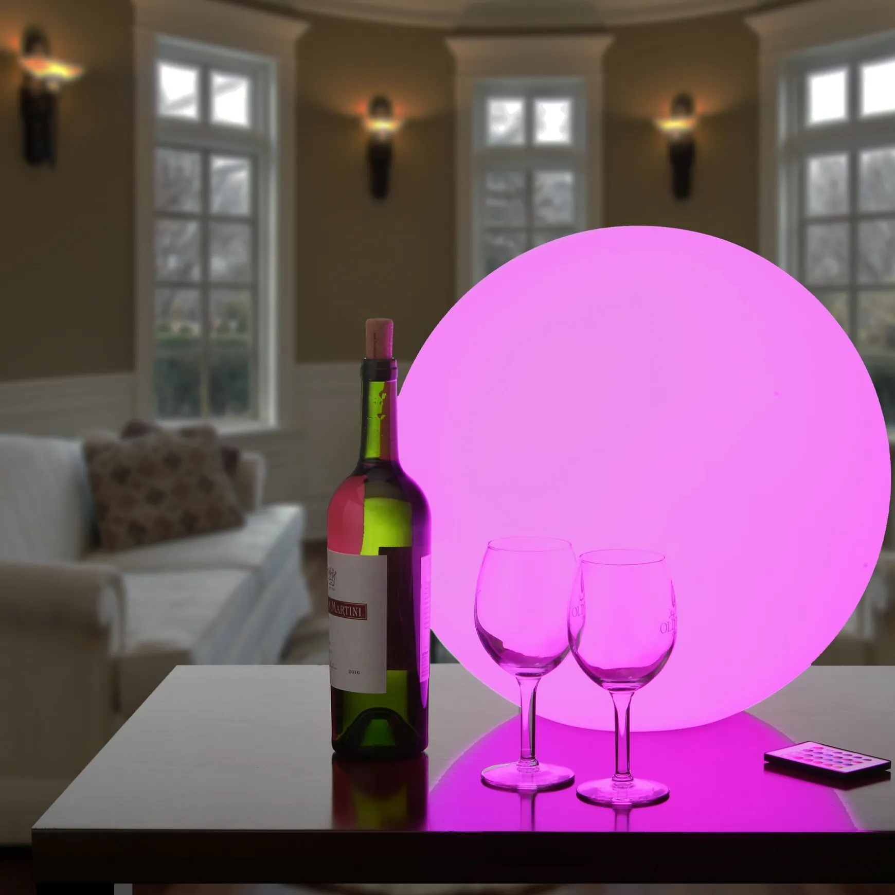 New National Tree Company 16" Sealed Orb With Color Changing Led Lights, Remote Control