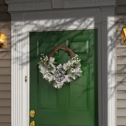 Discount National Tree Company 22" Snowy Christmas Wreath With Bow