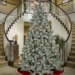 Clearance National Tree Company 9' Snowy Crestview Hinged Tree With 900 Clear Lights- Ul