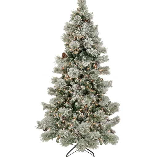 Shop National Tree Company 9' Snowy Yorkshire Hinged Tree With 900 Clear Lights