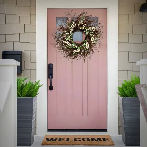 Flash Sale National Tree Company 24" Spring Light Pink & Cream Forsythia Wreath