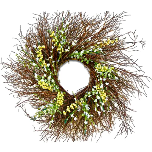 24" Spring White & Cream Forsythia Twig Wreath^National Tree Company Flash Sale