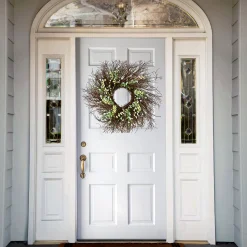 Clearance National Tree Company 24" Spring White & Cream Forsythia Twig Wreath