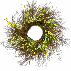 24" Spring Yellow Forsythia Twig Wreath^National Tree Company Discount