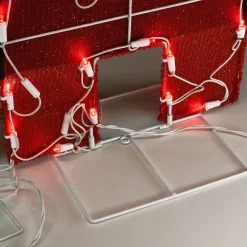 Discount National Tree Company 23" Tinsel Fabric "Ho Ho Ho" Sign With 120 Red & Cool White Led Lights-Ul