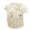 10" White Hydrangea Bouquet In White Basket^National Tree Company New