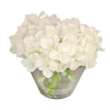 New National Tree Company 8" White Hydrangea Bouquet In Glass Vase