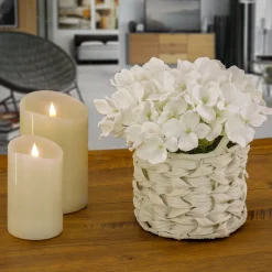 Best National Tree Company 10" White Hydrangea Bouquet In White Basket