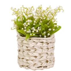 Cheap National Tree Company 11" White Lily-Of-The-Valley Flowers In White Basket