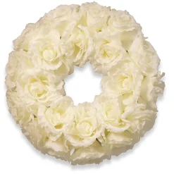 Discount National Tree Company 17" White Rose Wreath