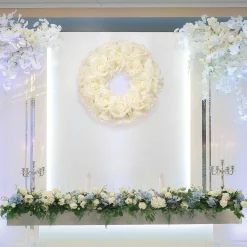 Discount National Tree Company 17" White Rose Wreath