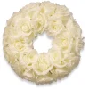 17" White Rose Wreath^National Tree Company Best