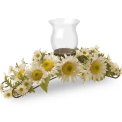 25" White Sunflower Candleholder^National Tree Company Discount