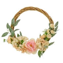 19" Wild Rose And Peony Flowers Hoop Wreath^National Tree Company Discount