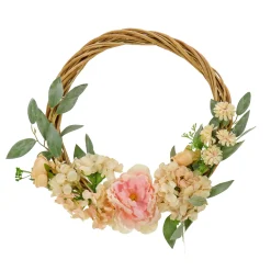 Shop National Tree Company 19" Wild Rose And Peony Flowers Hoop Wreath