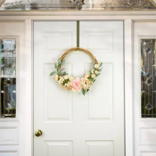 Shop National Tree Company 19" Wild Rose And Peony Flowers Hoop Wreath