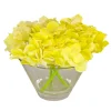 8" Yellow Hydrangea Bouquet In Glass Vase^National Tree Company Hot